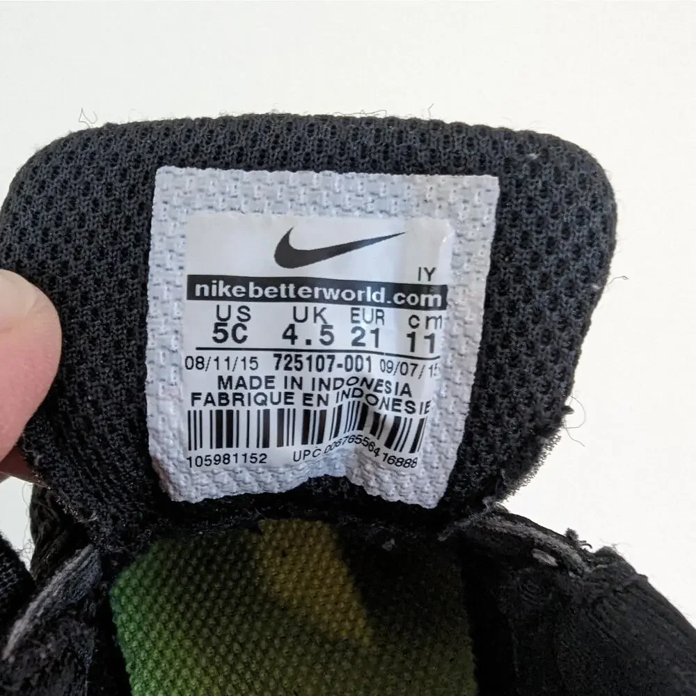 Nike Free 5.0 Black Sneakers Size 5C Tennis Shoes 725107-001